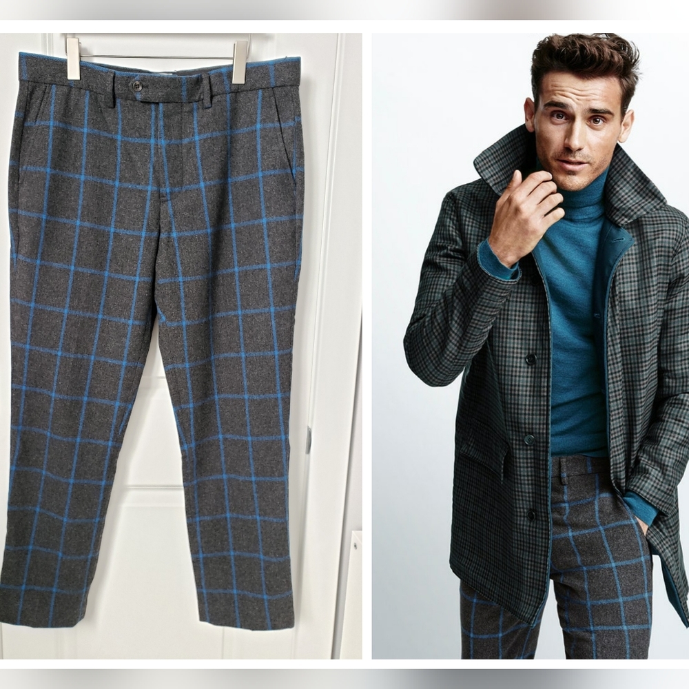 David Hart - Gap x GQ Window Pane Pants - Sz 34 x 30